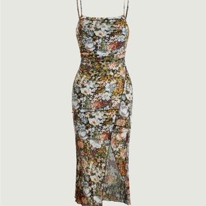 SHEIN MOD Floral Print Split Thigh Cami Dress